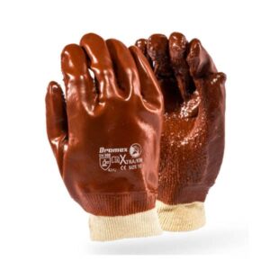 PVC Rough glove with Knitted cuff