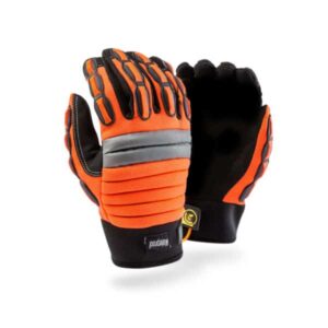 Orange Black Meta Palm Liquid Resistant Orange Impact glove